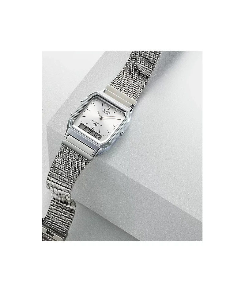 Casio AQ230EM-2A Silver Analog & Digital Watch