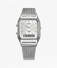 Casio AQ230EM-2A Silver Analog & Digital Watch