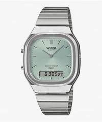 Casio AQ240E-2A Silver & Warm Blue Analog & Digital Watch