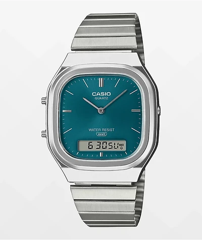Casio AQ240E-3ACF Teal & Silver Analog Watch