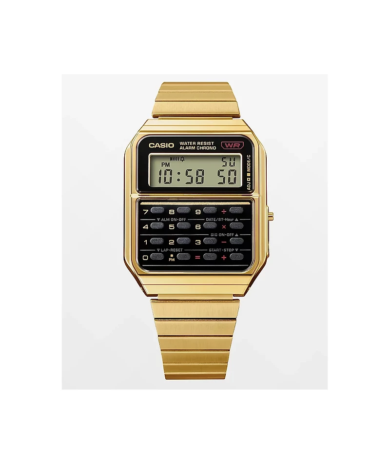 Casio CA500WEG-1AVT Vintage Gold & Black Calculator Watch