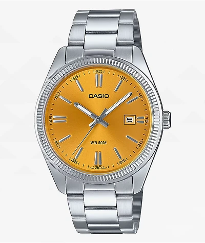 Casio MTP1302D-2AVT Silver & Blue Vintage Analog Watch