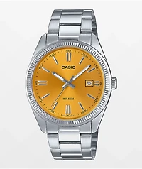 Casio MTP1302D-9AVT Vintage Silver & Yellow Analog Watch