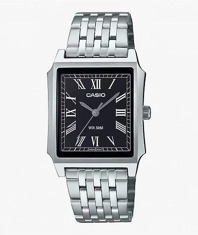 Casio MTPB190D-1BV Vintage Silver & Black Analog Watch