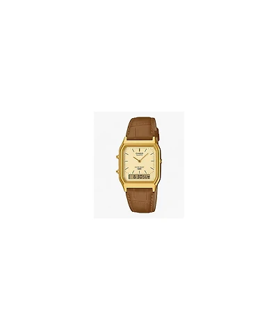 Casio Vintage AQ-230EGL-9A Gold & Brown Digital & Analog Watch