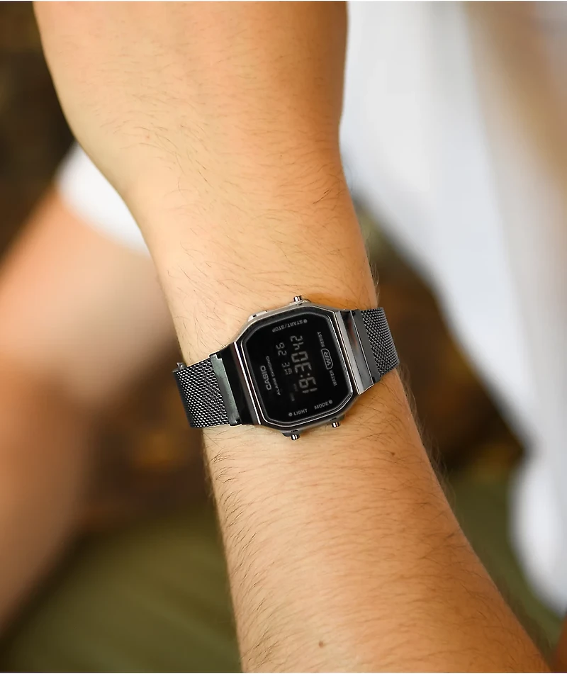 Casio Vintage Gun Metal & Black Digital Watch