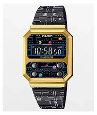 Casio x Pac-Man A100WEPC-1B Vintage Black & Gold Digital Watch