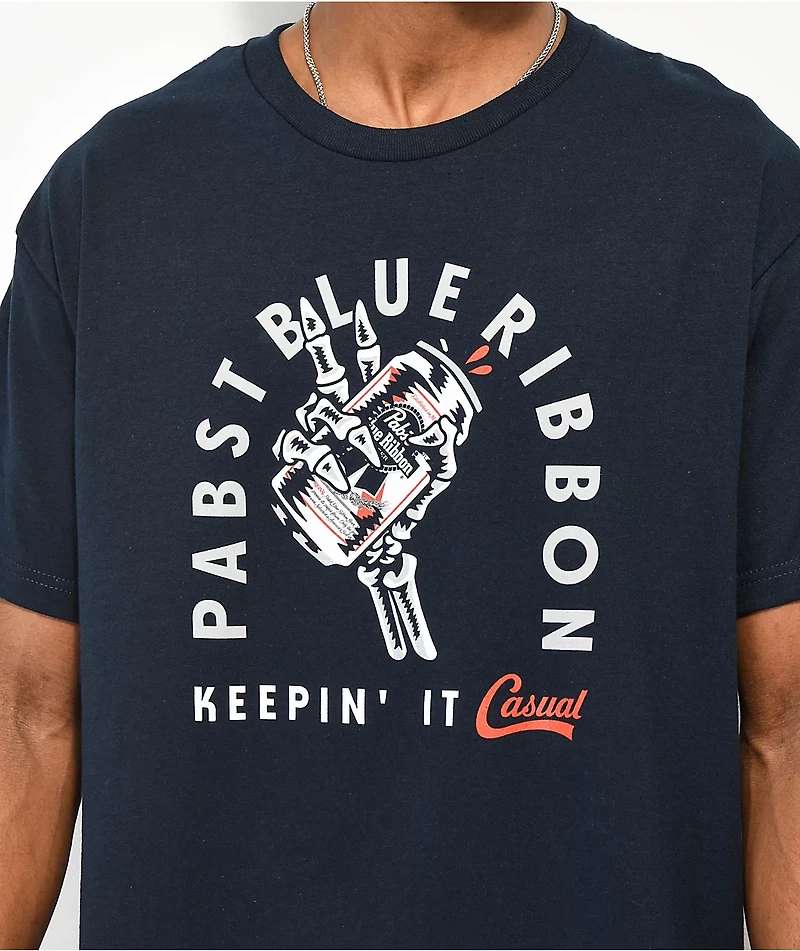 Casual Industrees x Pabst Blue Ribbon Keep It Navy T-Shirt