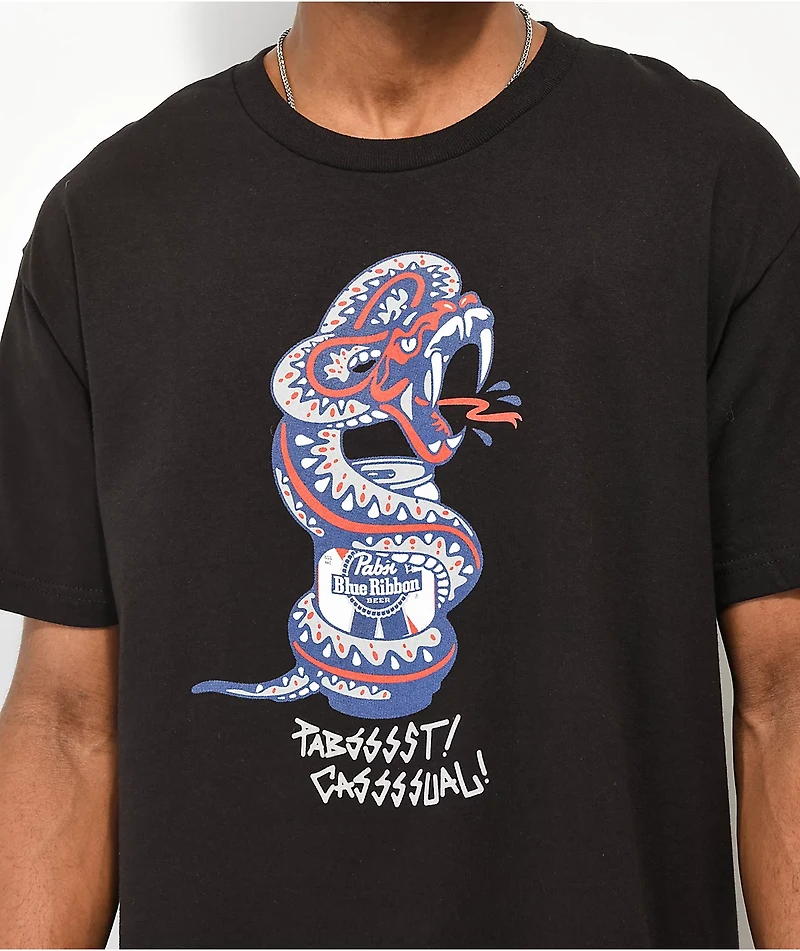 Casual Industrees x Pabst Blue Ribbon Pabssssst Black T-Shirt