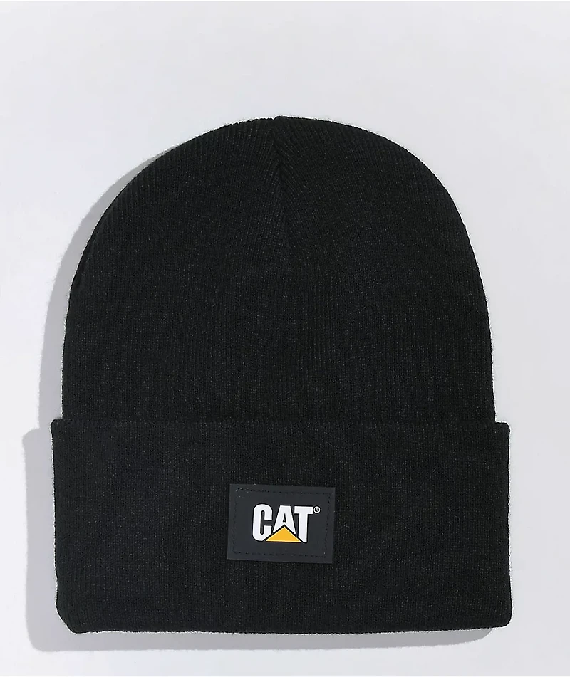 Caterpillar Black Cuffed Beanie