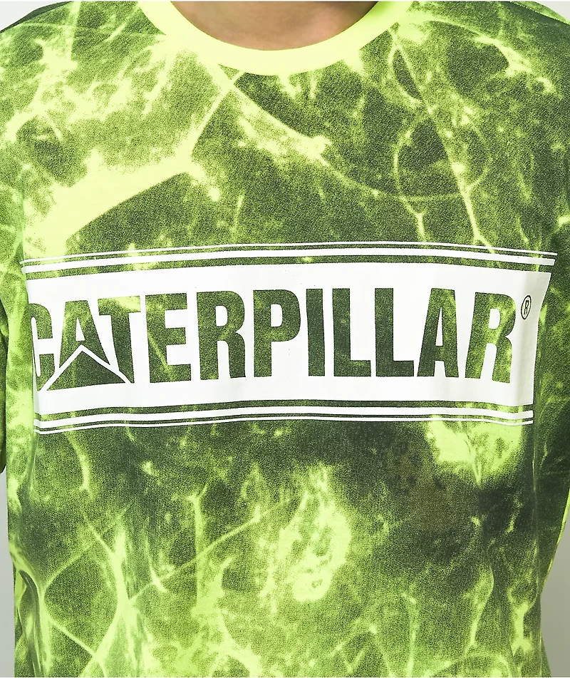 Caterpillar Connect Neon Yellow Tie Dye T-Shirt