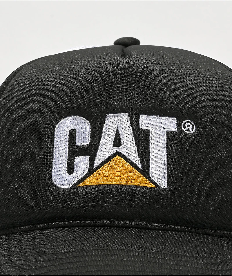 Caterpillar Contrast Cat Black & White Snapback Hat