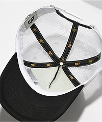 Caterpillar Contrast Cat Black & White Snapback Hat