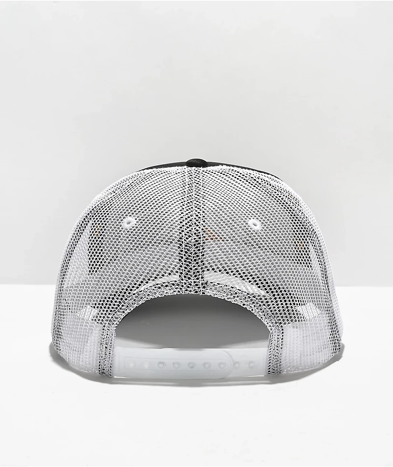 Caterpillar Contrast Cat Black & White Snapback Hat