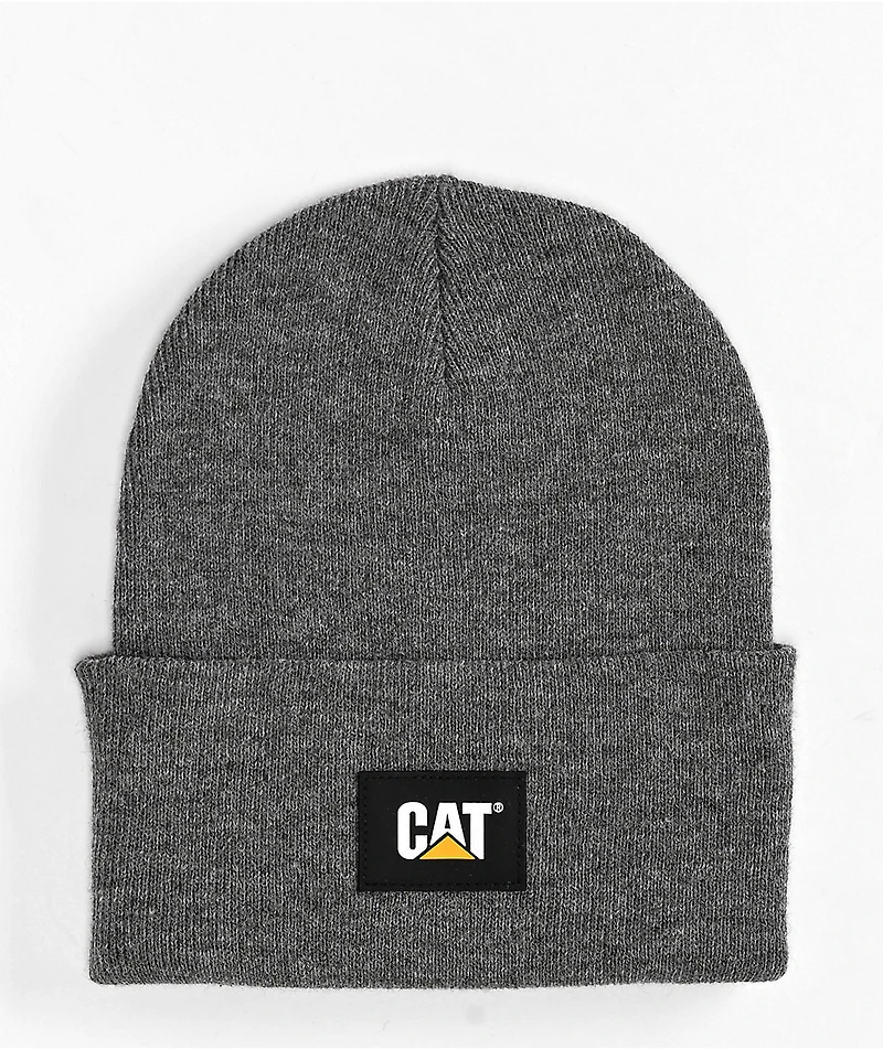 Caterpillar Heather Grey Cuffed Beanie