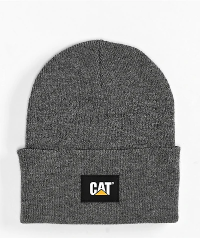 Caterpillar Heather Grey Cuffed Beanie