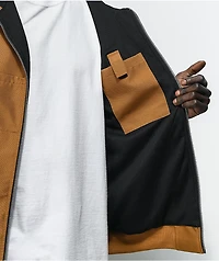 Caterpillar Light Brown Hooded Work Jacket