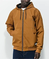 Caterpillar Light Brown Hooded Work Jacket