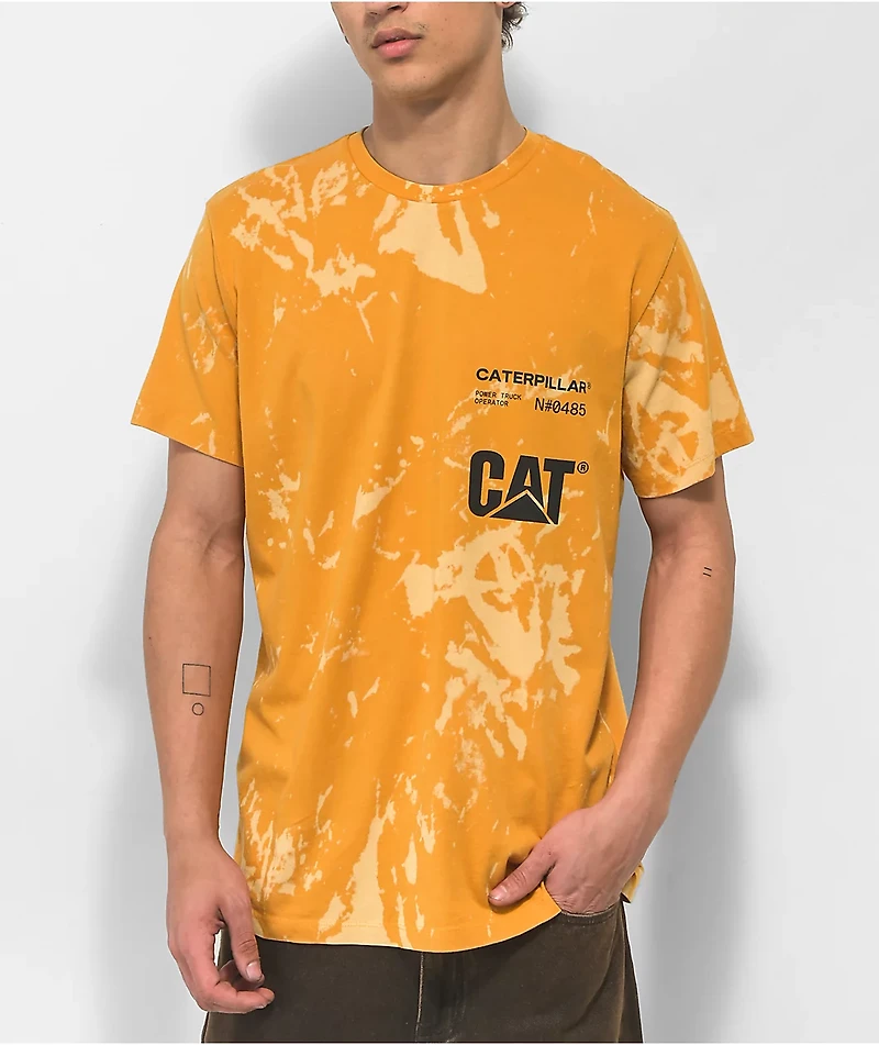 Caterpillar Sunfade Acid Wash Yellow T-Shirt