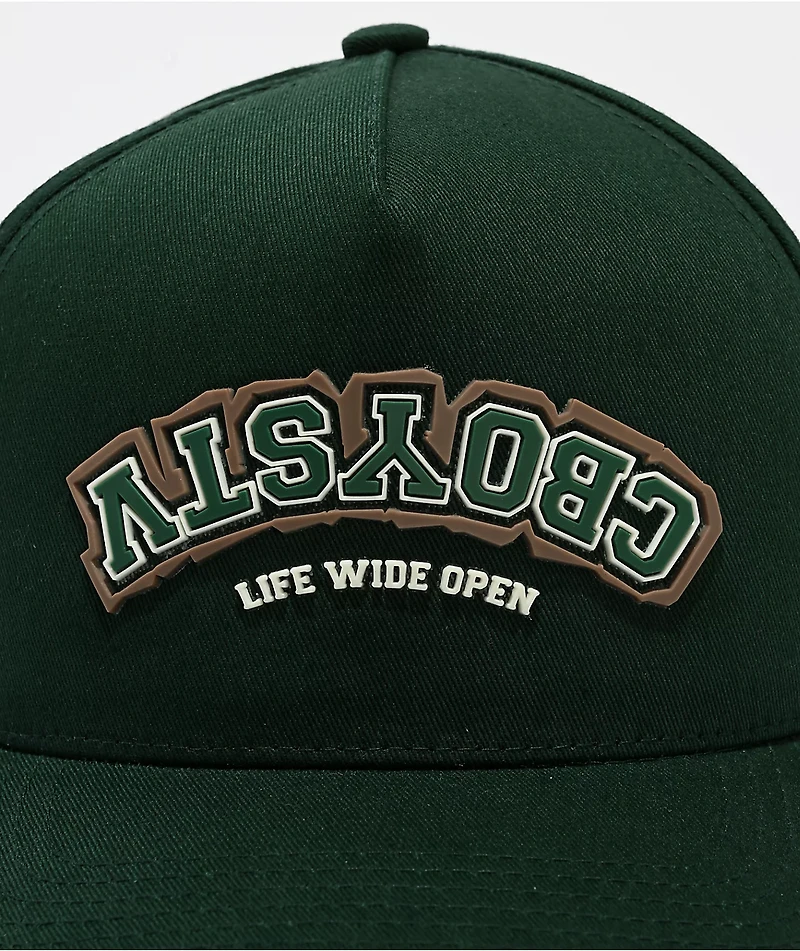 CboysTV Inverted Collegiate Green Snapback Hat