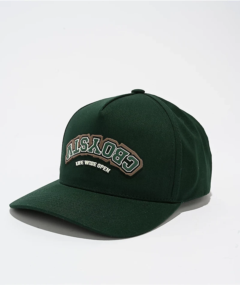 CboysTV Inverted Collegiate Green Snapback Hat