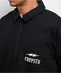 CboysTV Life Wide Open Black Quarter Zip Work Shirt