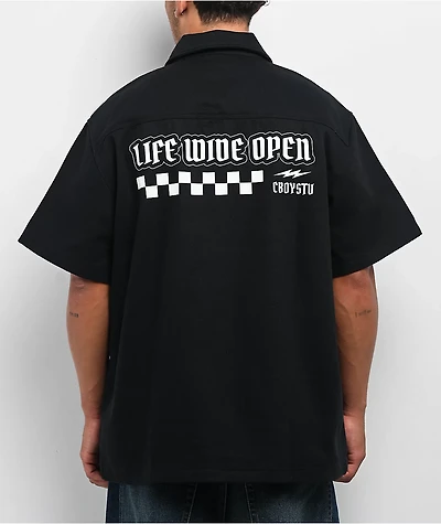 CboysTV Life Wide Open Black Quarter Zip Work Shirt