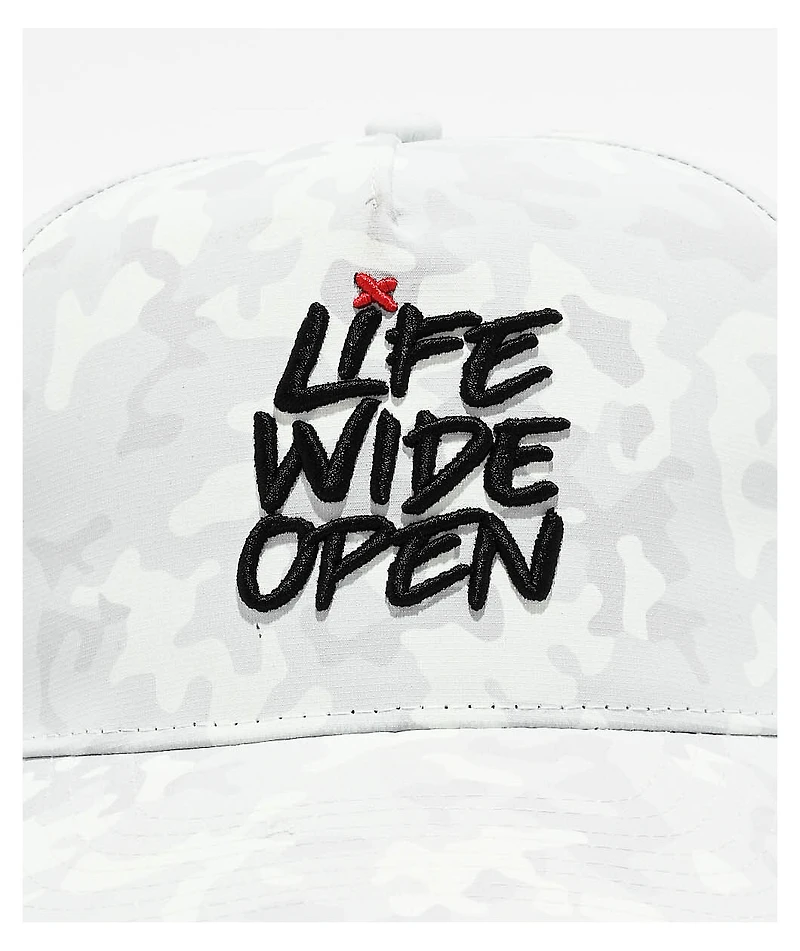 CboysTV Life Wide Open Snow Camo Mesh Snapback Hat