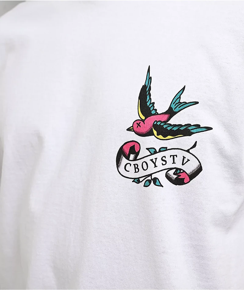 CboysTV Tatted Two Wheels White T-Shirt