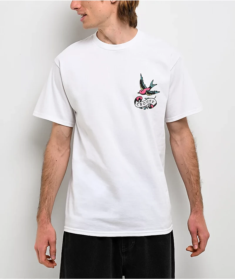 CboysTV Tatted Two Wheels White T-Shirt
