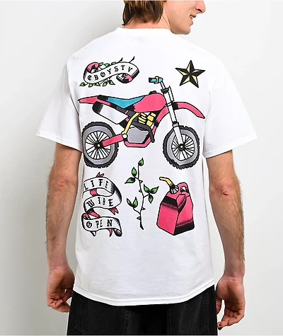 CboysTV Tatted Two Wheels White T-Shirt