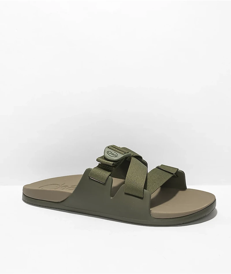 Chaco Chillos Olive & Brown Slide Sandals