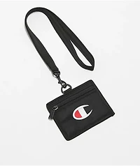 Champion Black Lanyard Wallet