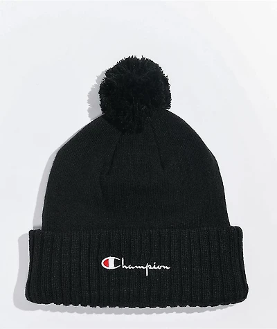 Champion Black Pom Beanie
