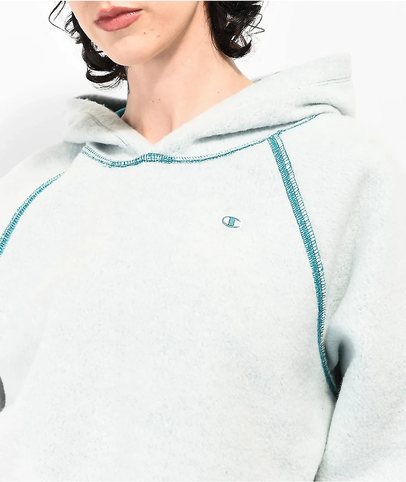 Champion Classic Reverse Weeve Crop Green Hoodie
