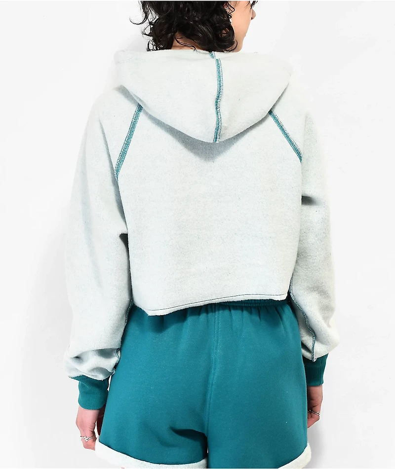 Champion Classic Reverse Weeve Crop Green Hoodie
