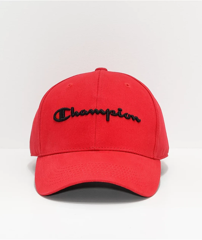 Champion Classic Twill Scarlet & Black Strapback Hat