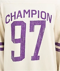 Champion Cream & Purple Long Sleeve T-Shirt