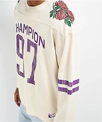 Champion Cream & Purple Long Sleeve T-Shirt