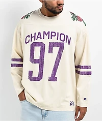 Champion Cream & Purple Long Sleeve T-Shirt