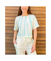 Champion Feather Dye Ice Fall & Cream Crop T-Shirt