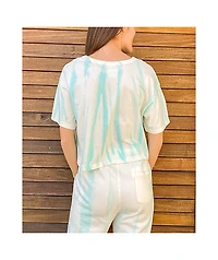 Champion Feather Dye Ice Fall & Cream Crop T-Shirt