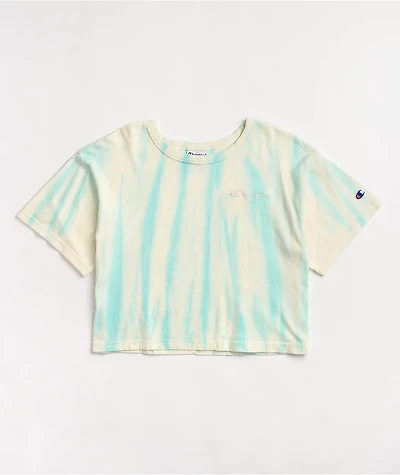 Champion Feather Dye Ice Fall & Cream Crop T-Shirt