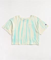 Champion Feather Dye Ice Fall & Cream Crop T-Shirt