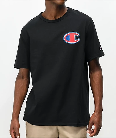 Champion Felt Applique Black T-Shirt