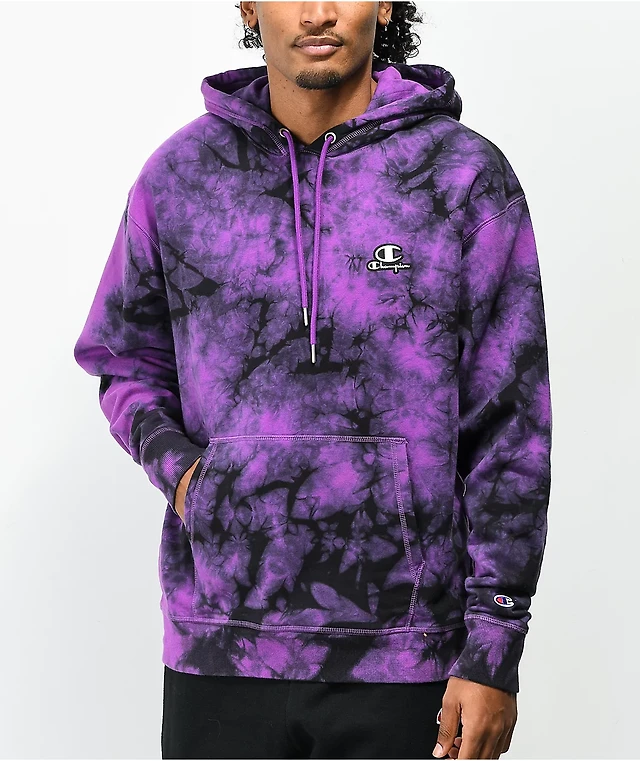 Champion Galaxy Dye Purple Black Hoodie at Hamilton Place in