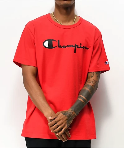 Champion Heritage Script Red T-Shirt