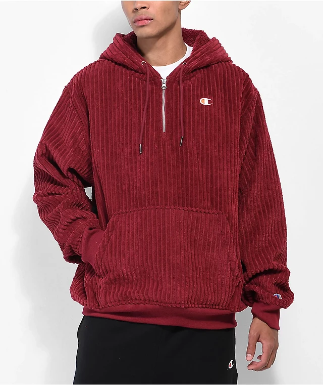 Champion Hi Pile Cardinal Corduroy Fleece Hoodie MainPlace Mall