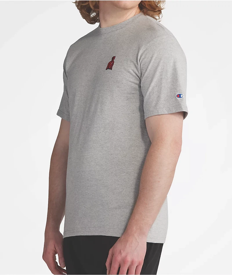 Champion Hoodie Graphic Grey T-Shirt