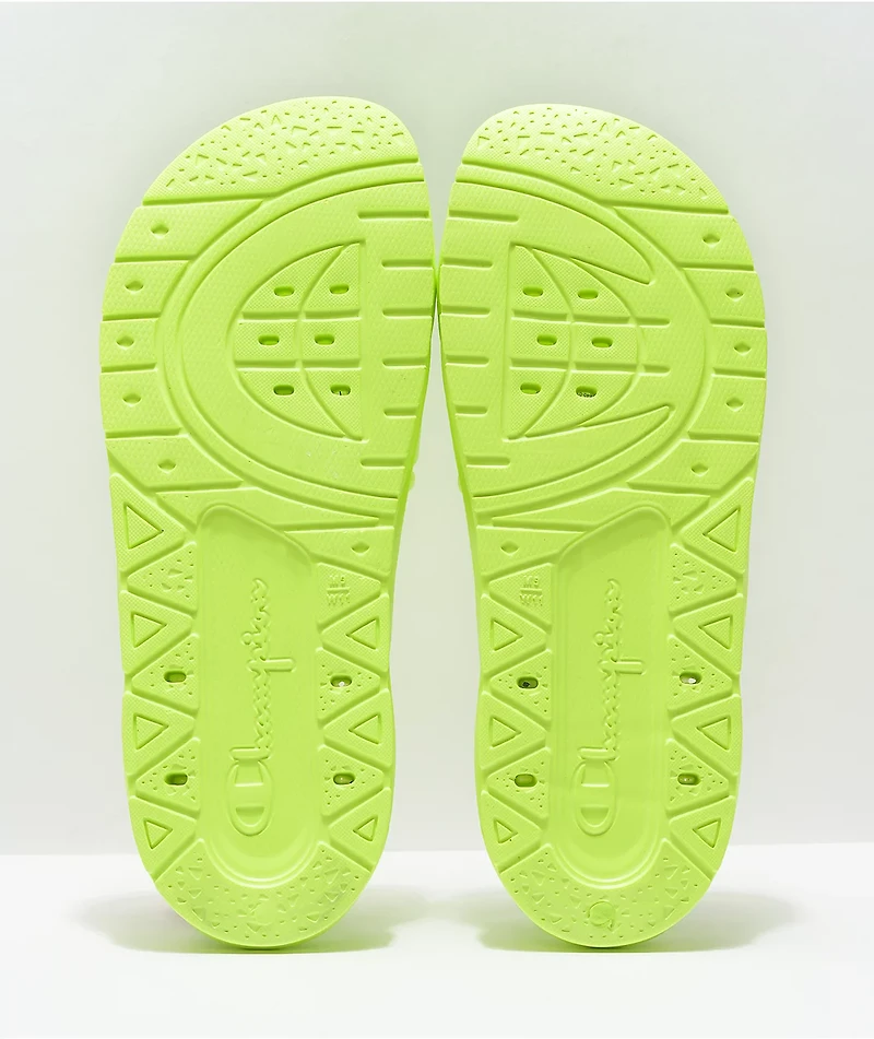 Champion Hydro-C Neon Green Slide Sandals